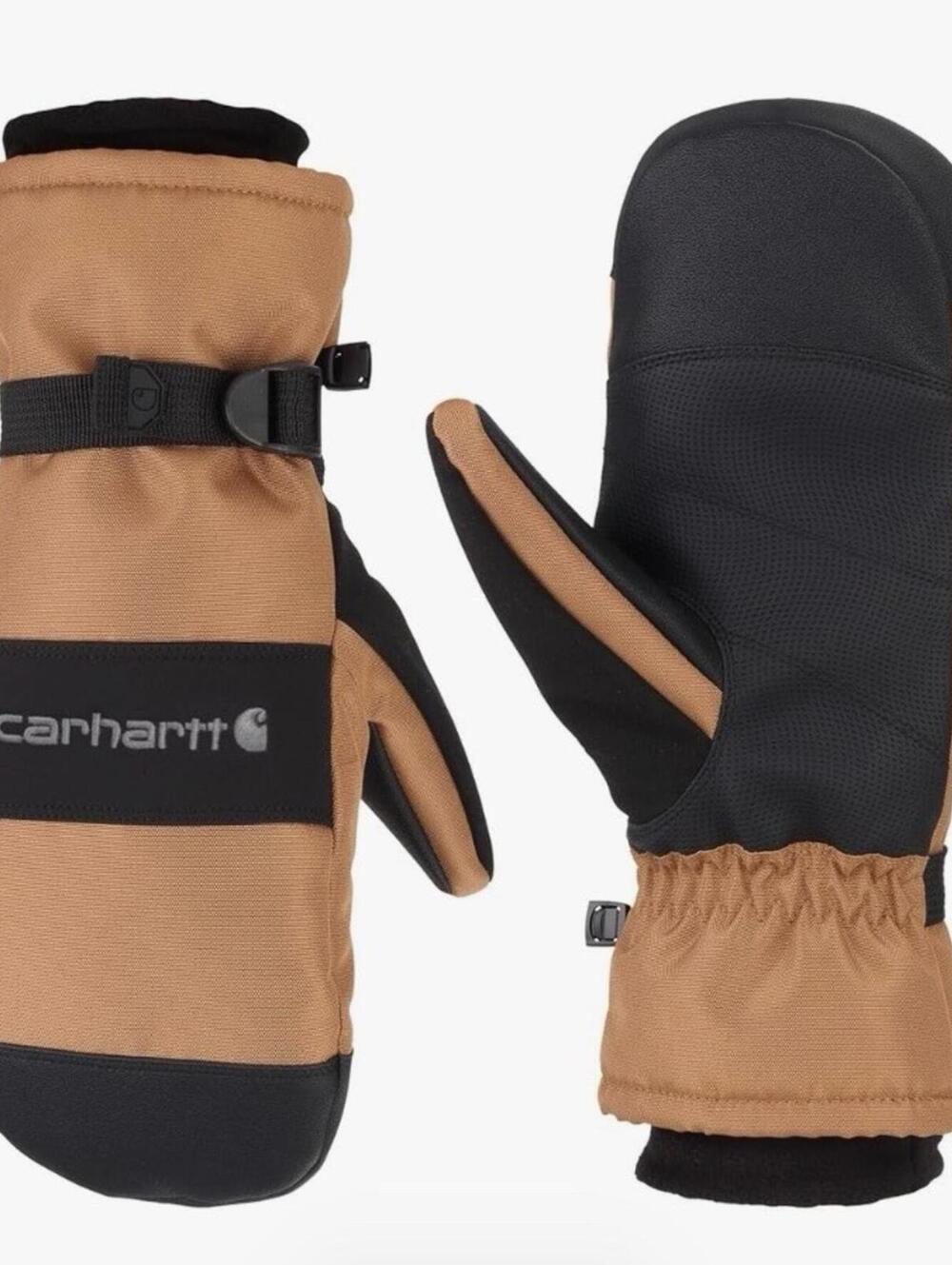 Carhartt Waterproof Insulated Mittens Brown Knit Cuff Fleece Lined Men's XXL